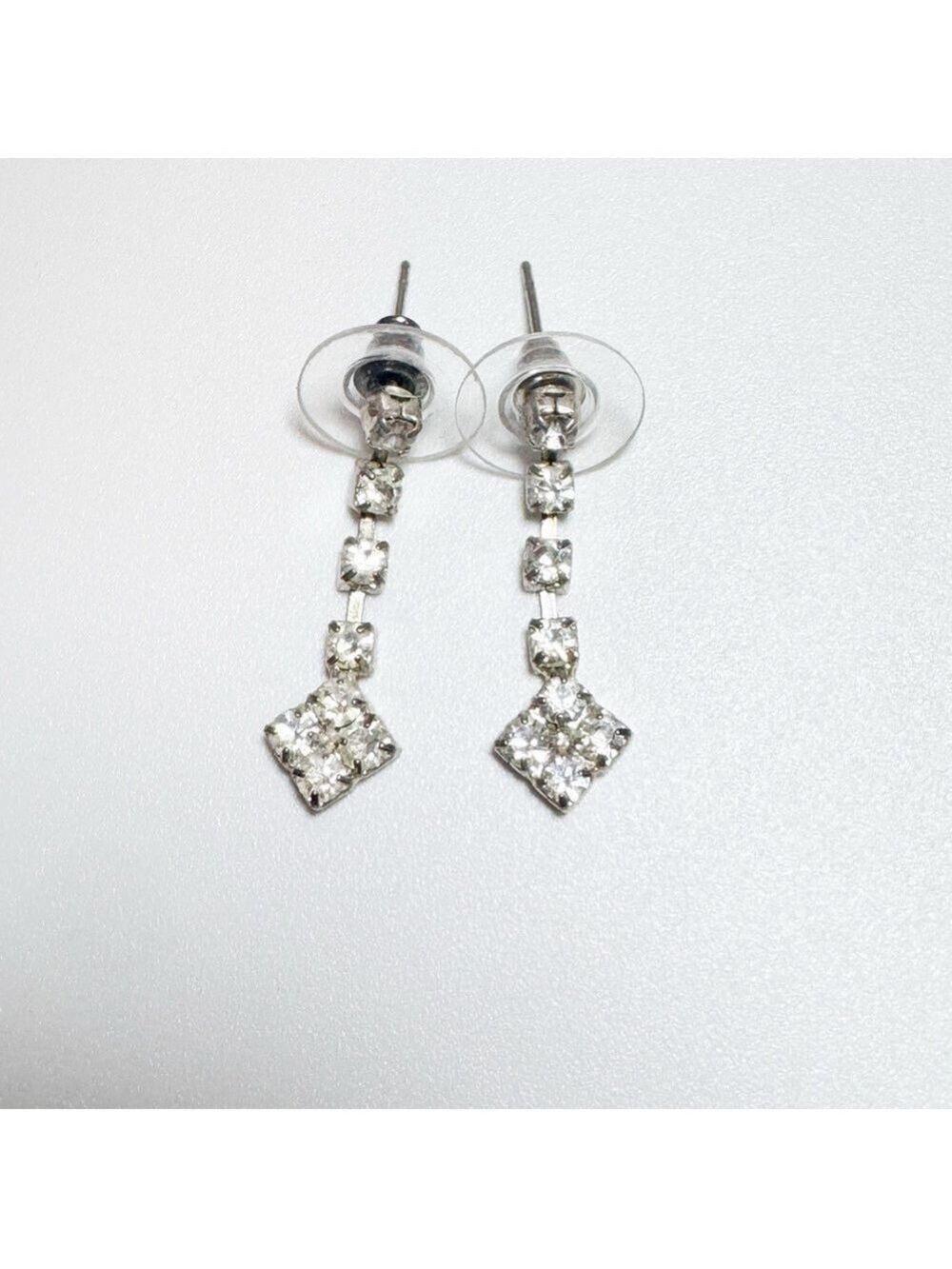 Elegant Silver Crystal Drop Earrings